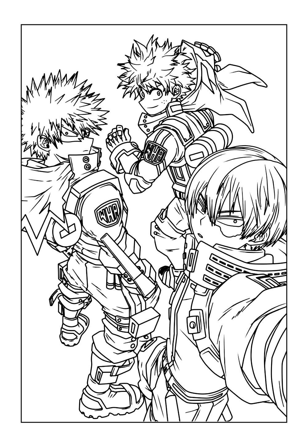 Desenho de Boku No Hero Academia para colorir e pintar
