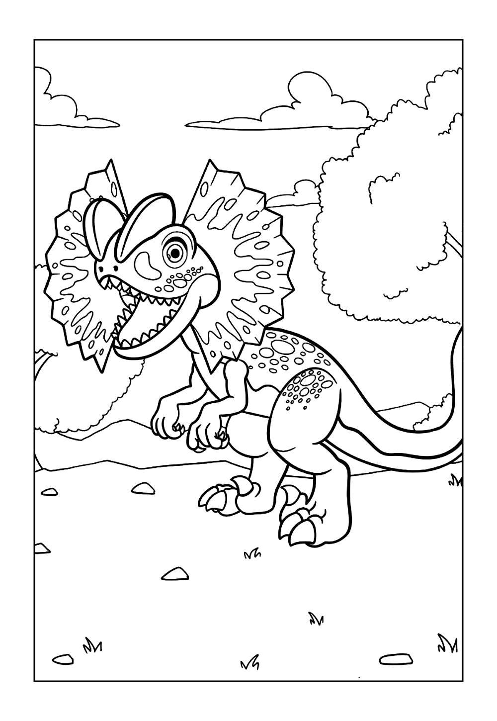 Desenho de Dilofossauro para colorir