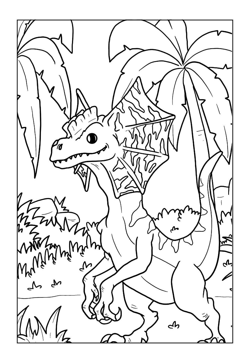 Desenho de Dilofossauro para imprimir