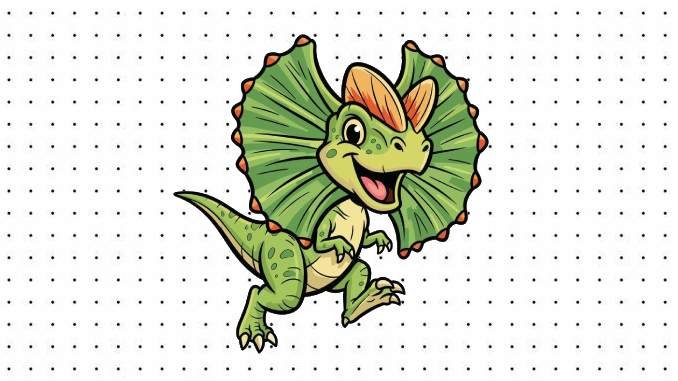 Desenhos do Dilofossauro para pintar
