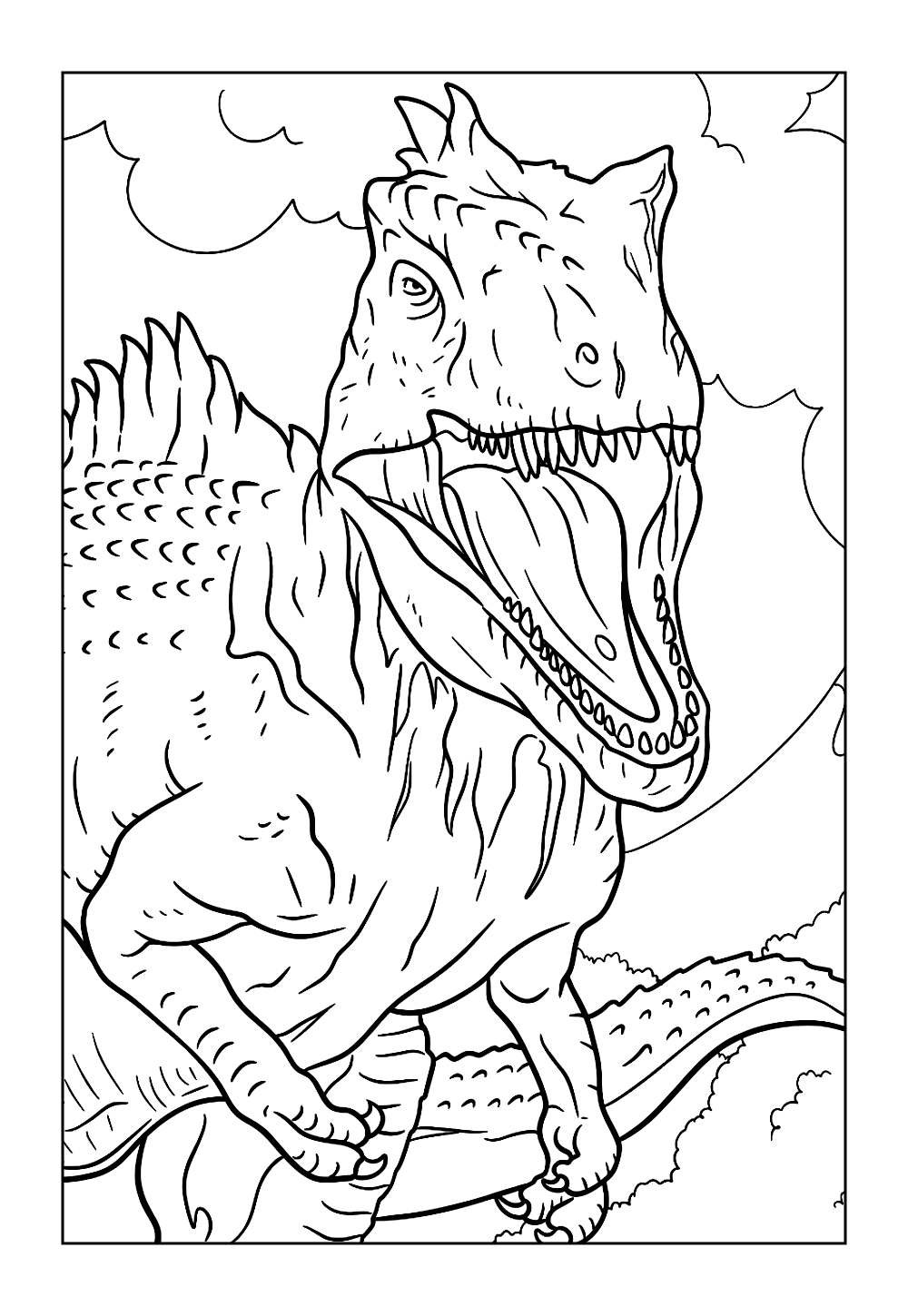 Desenho do Dinossauro Giganotossauro para pintar