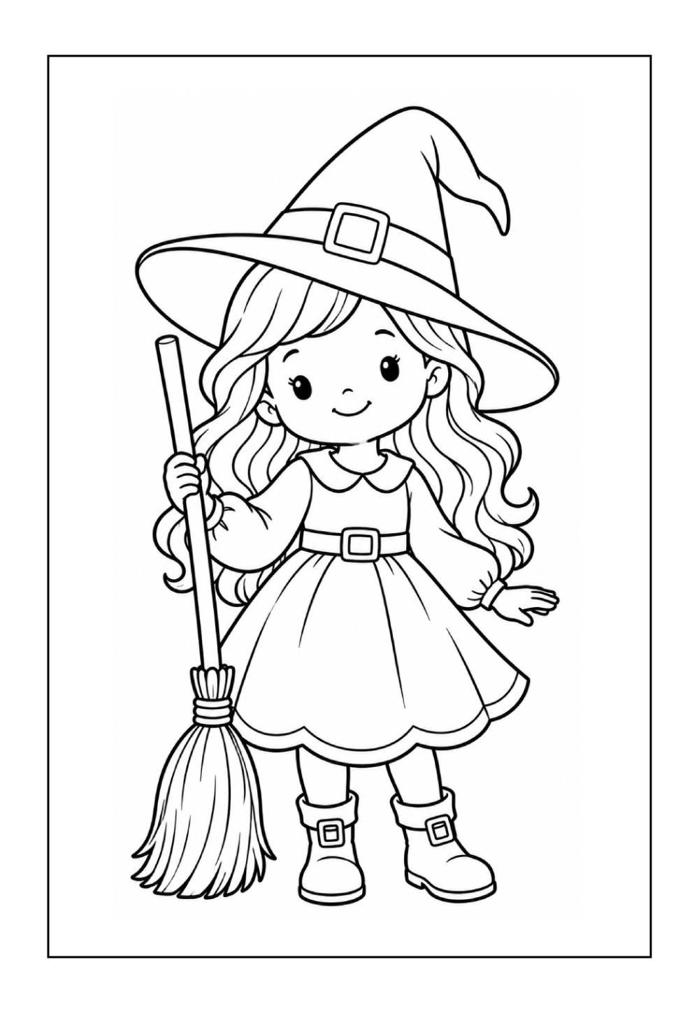 Desenho de Bruxa para colorir