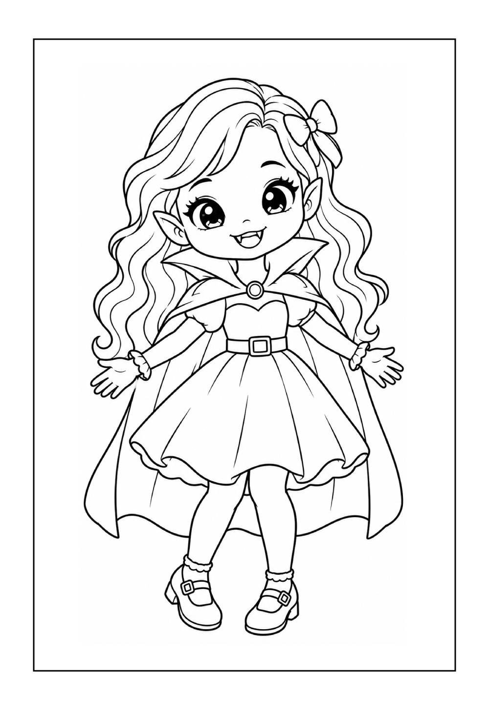 Desenho de Vampira para colorir