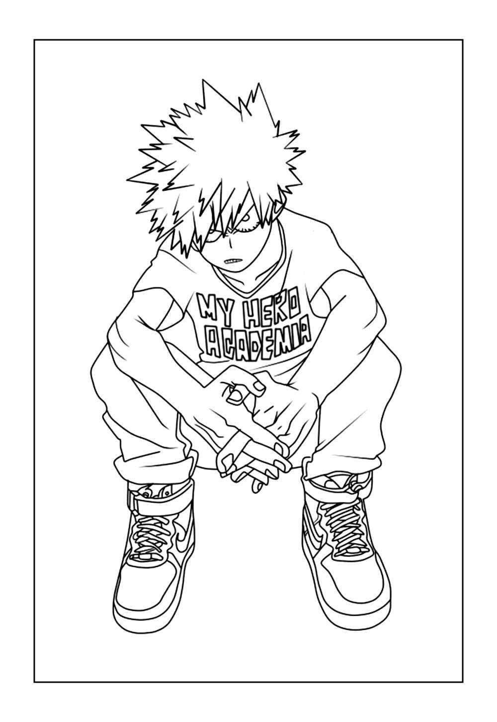 Desenho de Katsuki Bakugo para colorir - My Hero Academia