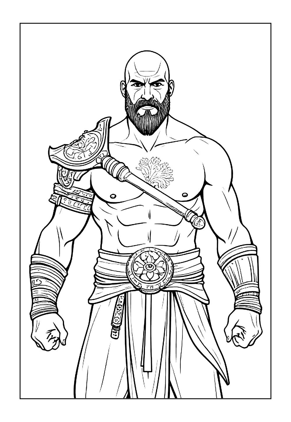 Desenho de God of War - Kratos