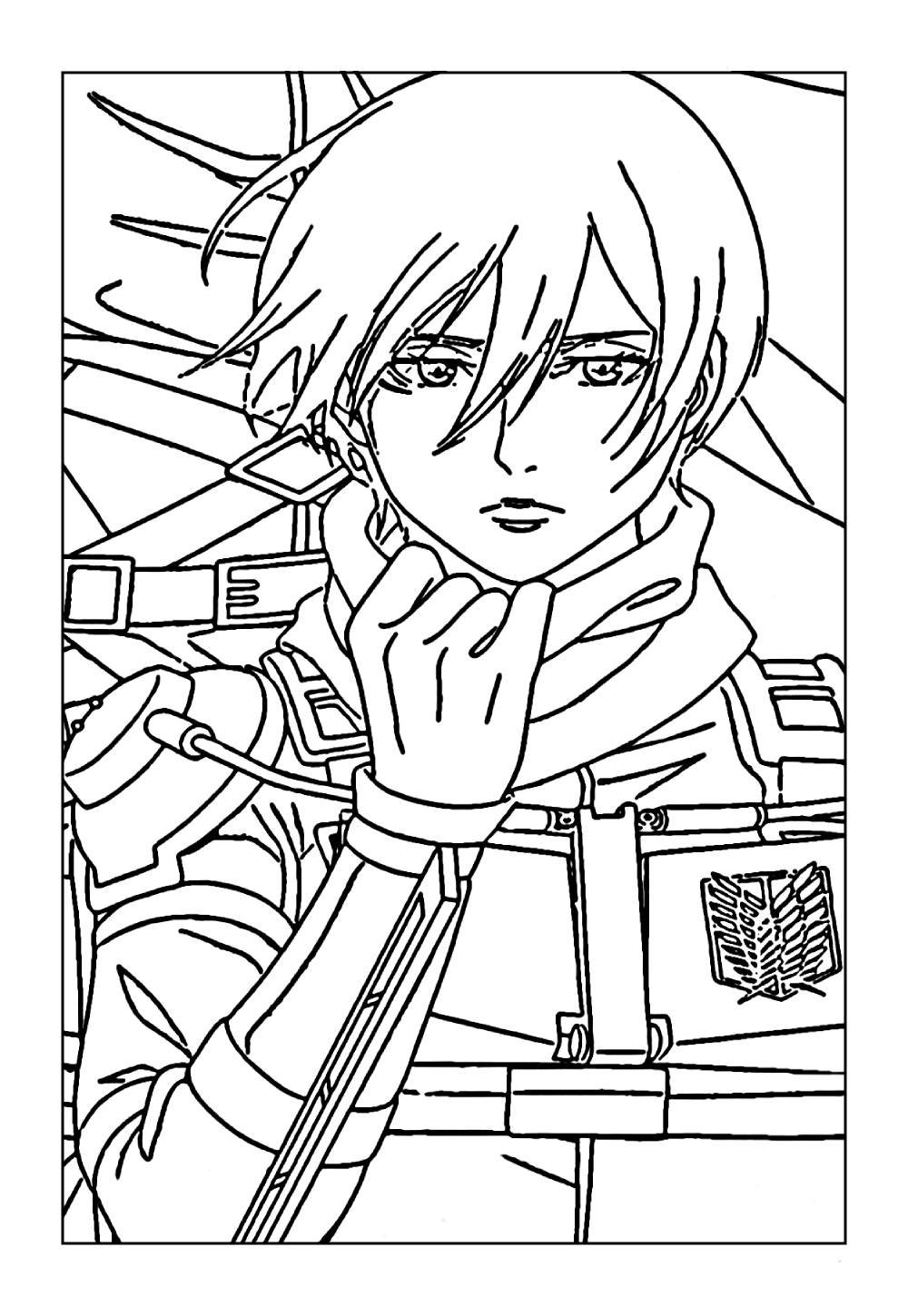 Desenho de Mikasa Ackerman para imprimir