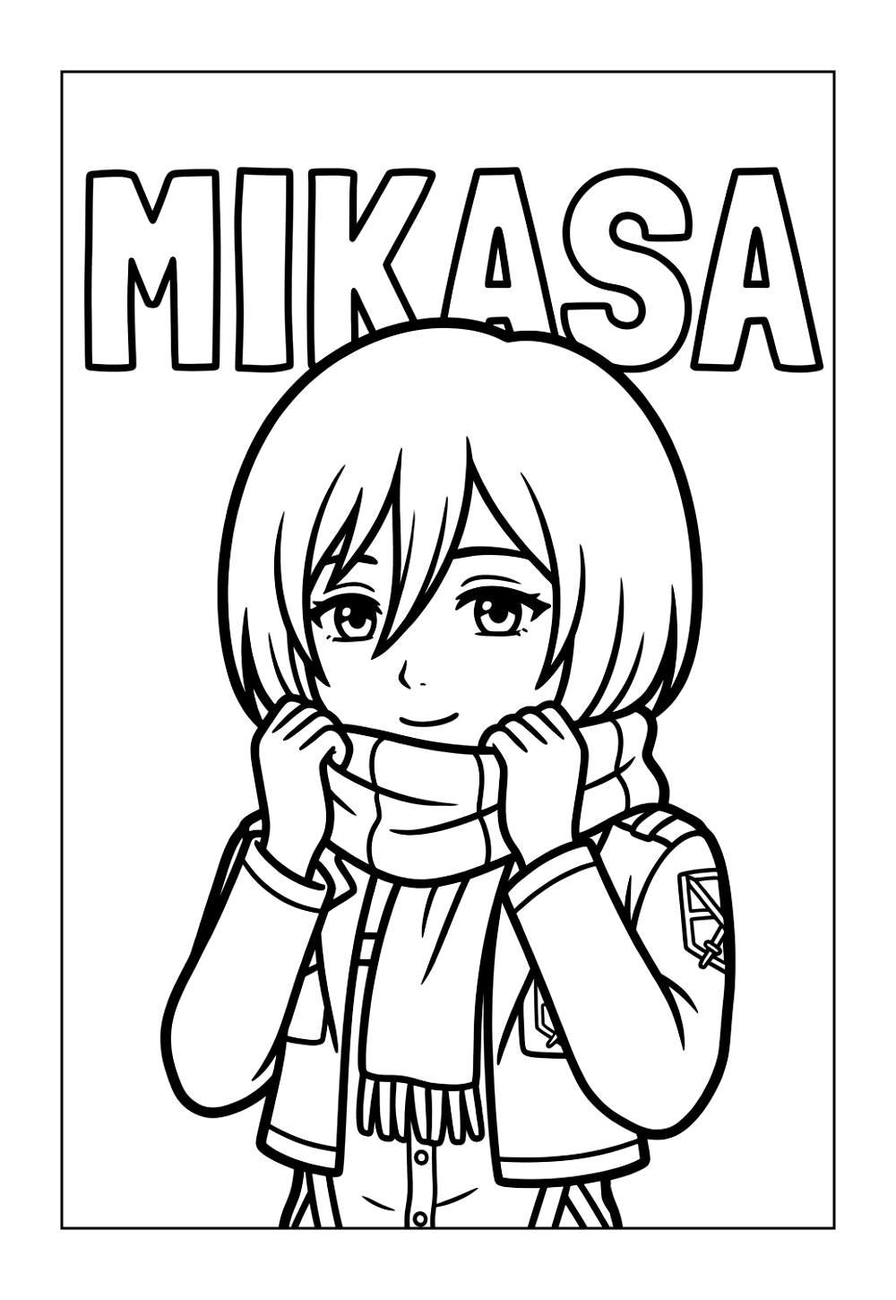 Desenho de Mikasa Ackerman para colorir