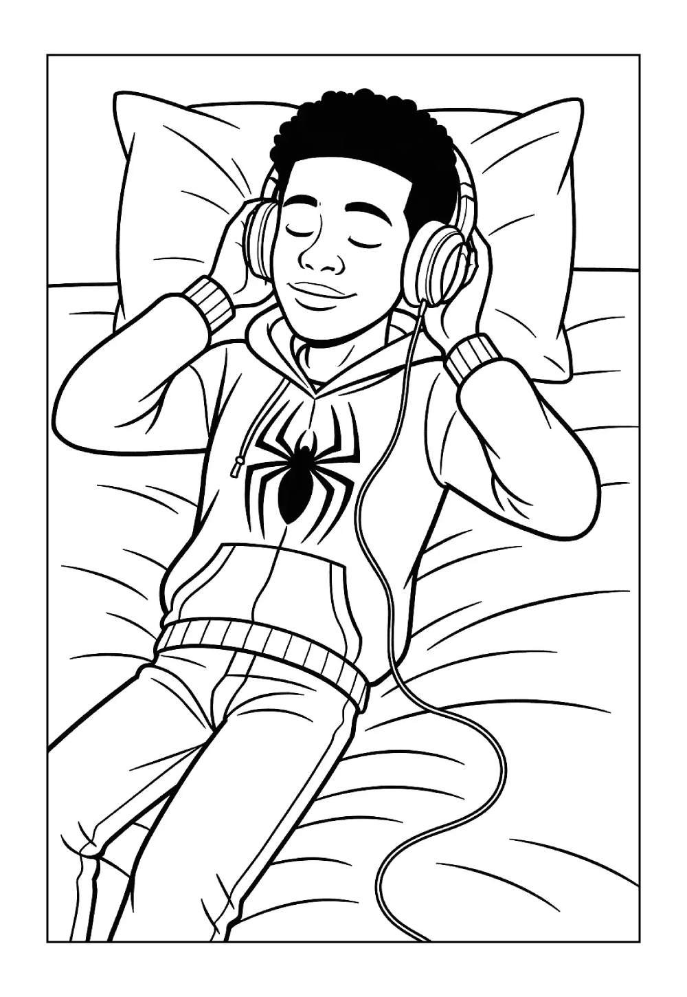 Desenho de Miles Morales para colorir