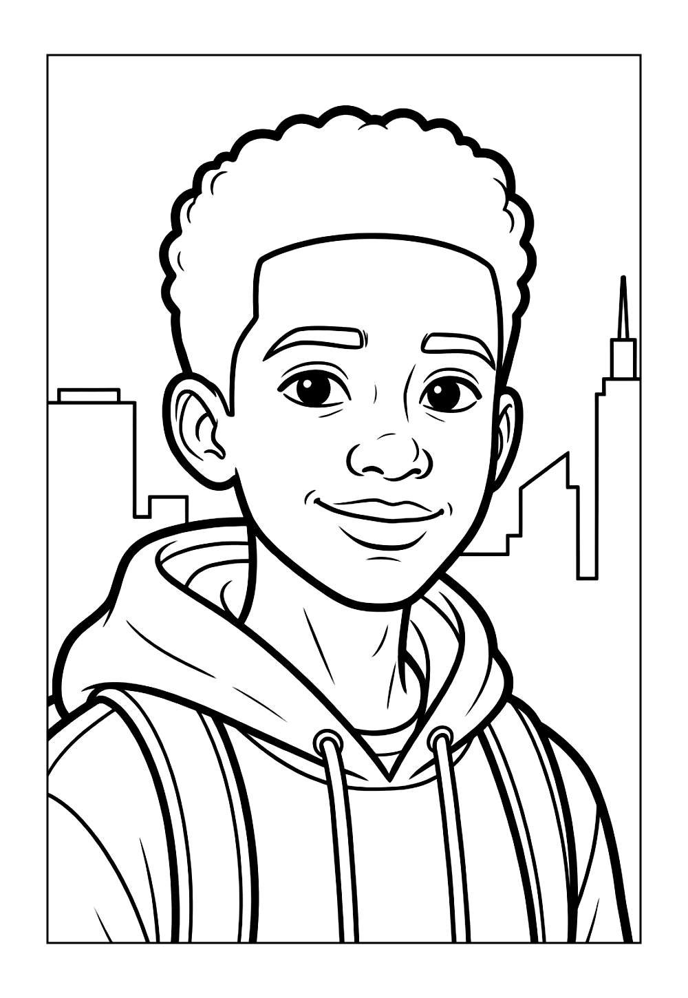 Desenho de Miles Morales para pintar