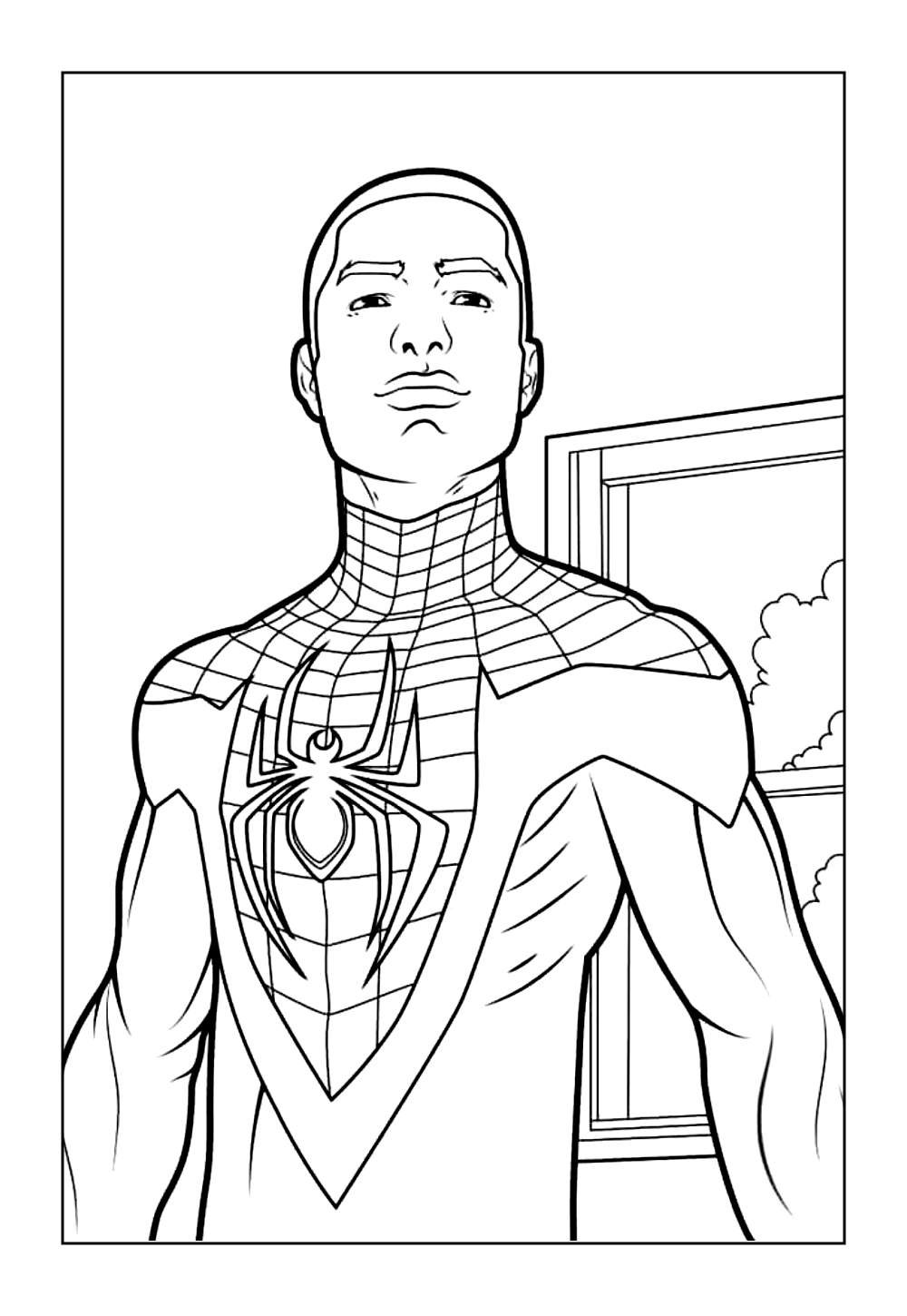 Desenho de Miles Morales para colorir e pintar