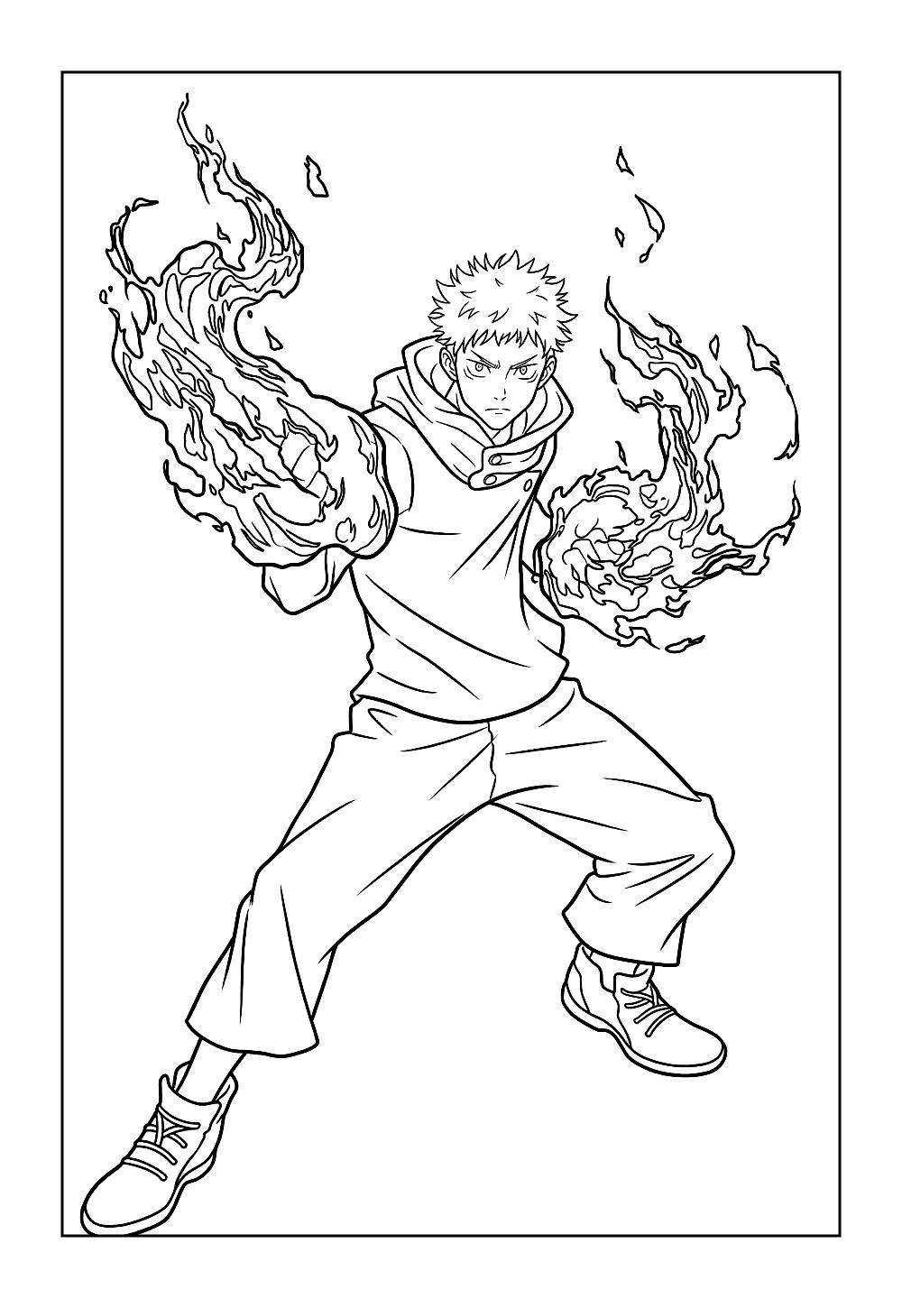 Desenho para Colorir do Yuji Itadori
