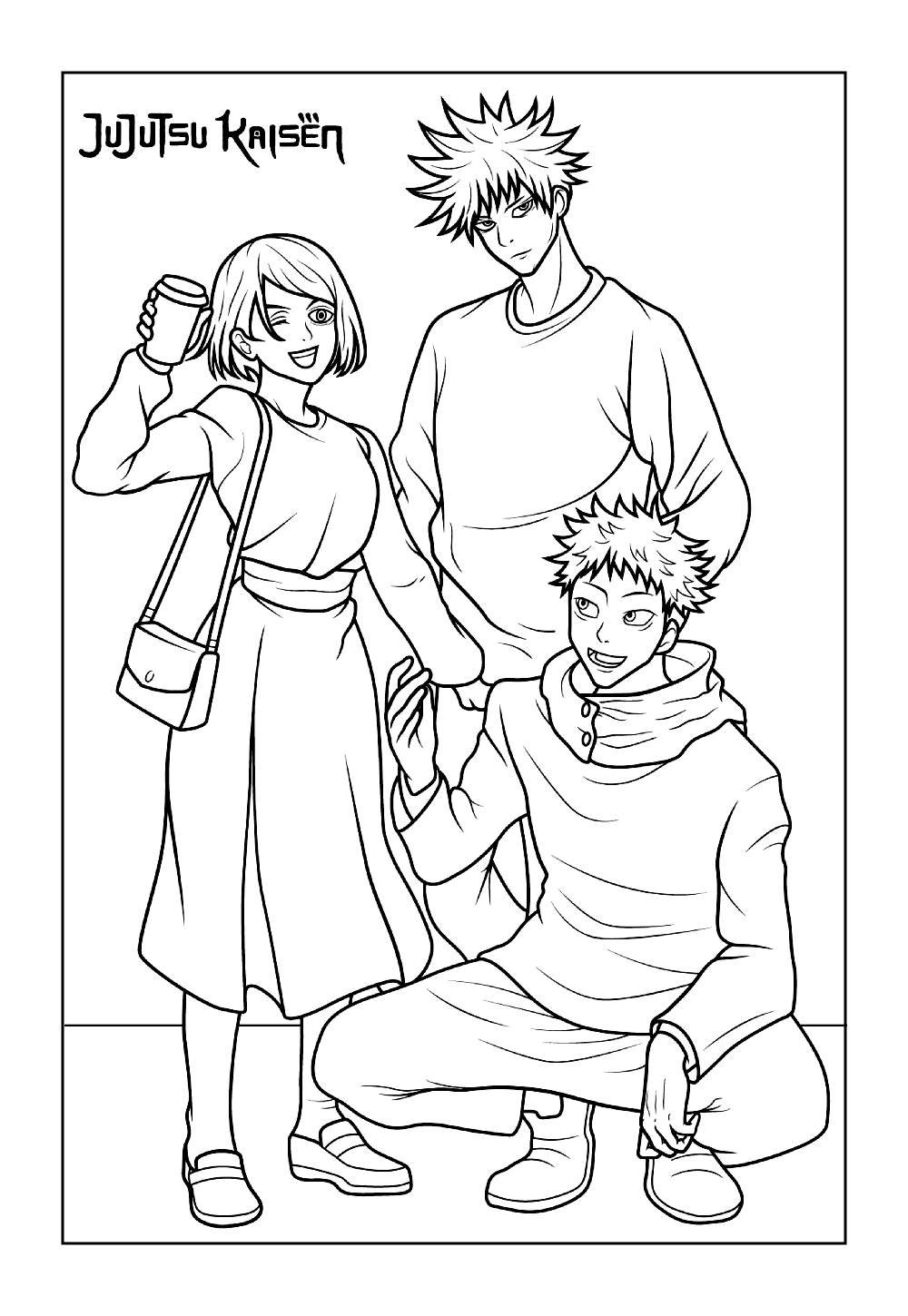 Desenho do Yuji Itadori para colorir