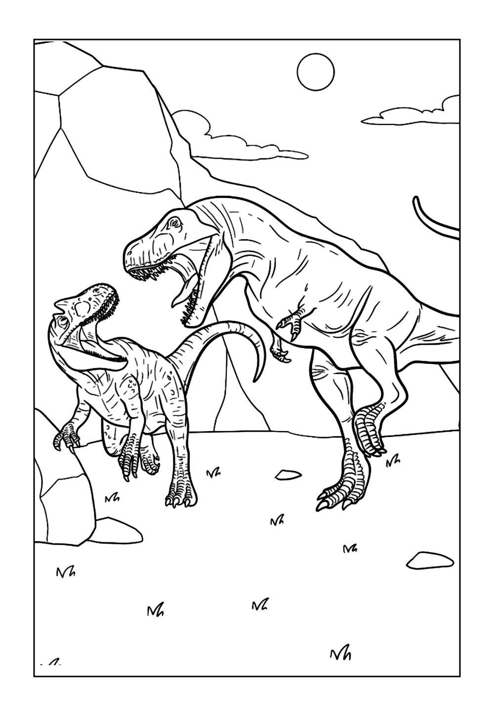 Desenho de Dinossauros para colorir
