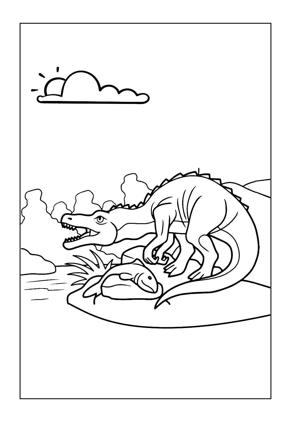 Desenho do Dinossauro Barionix para colorir