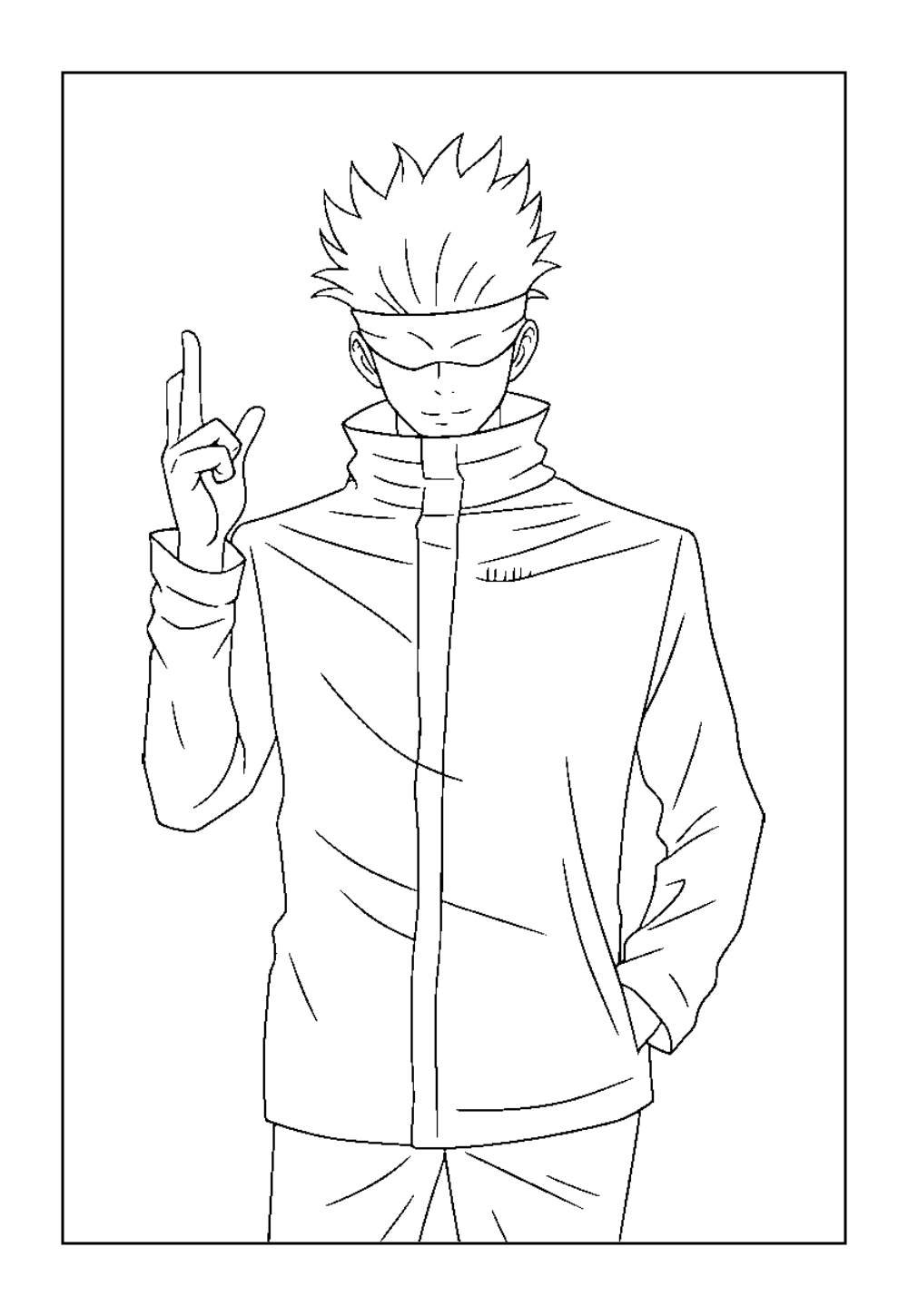 Desenho do Satoru Gojo para imprimir