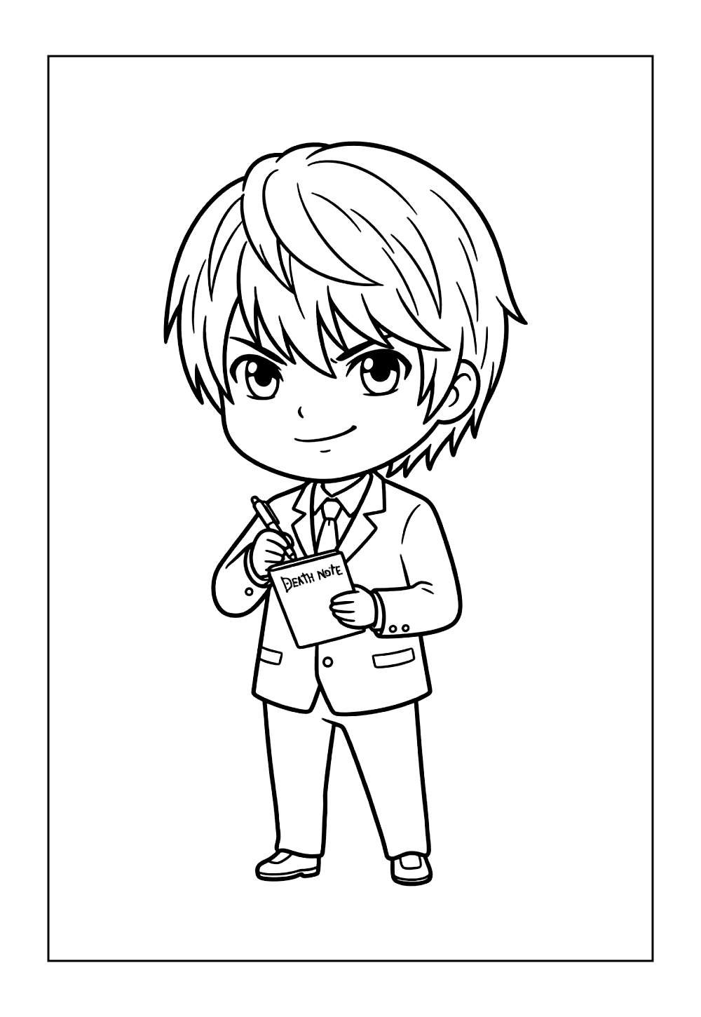 Desenho de Light Yagami do Death Note para colorir