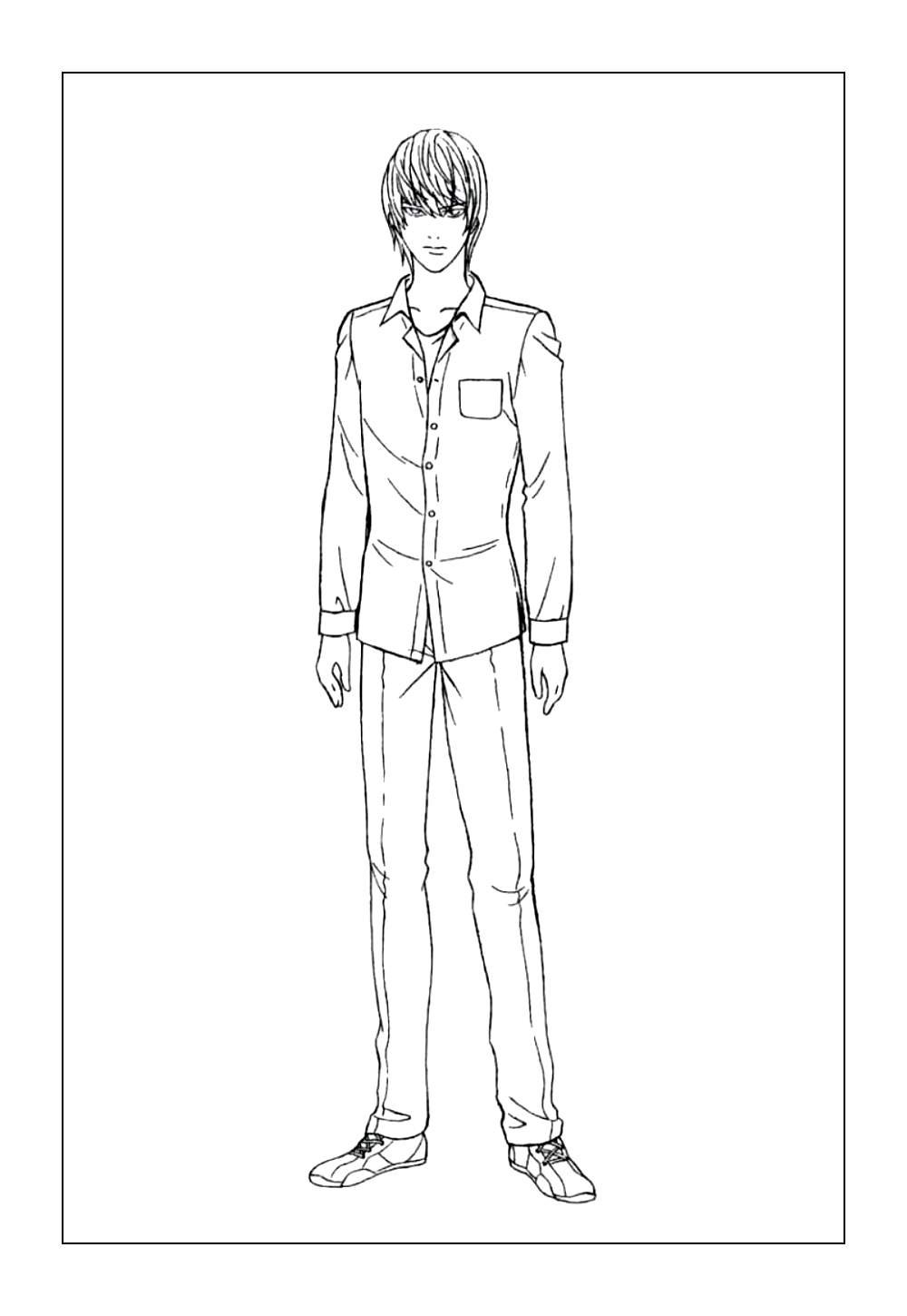 Desenhos do Light Yagami para pintar