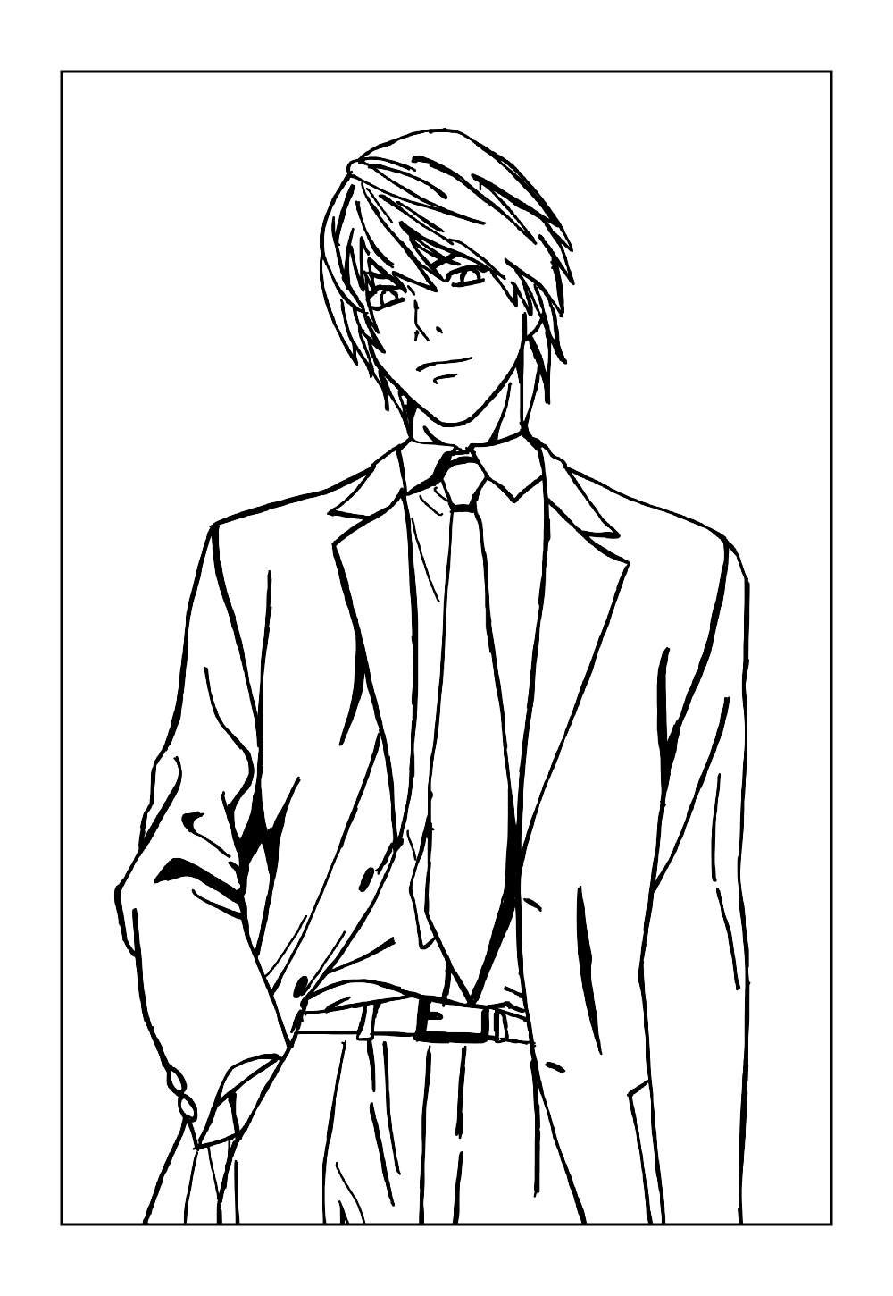 Desenhos do Light Yagami para colorir