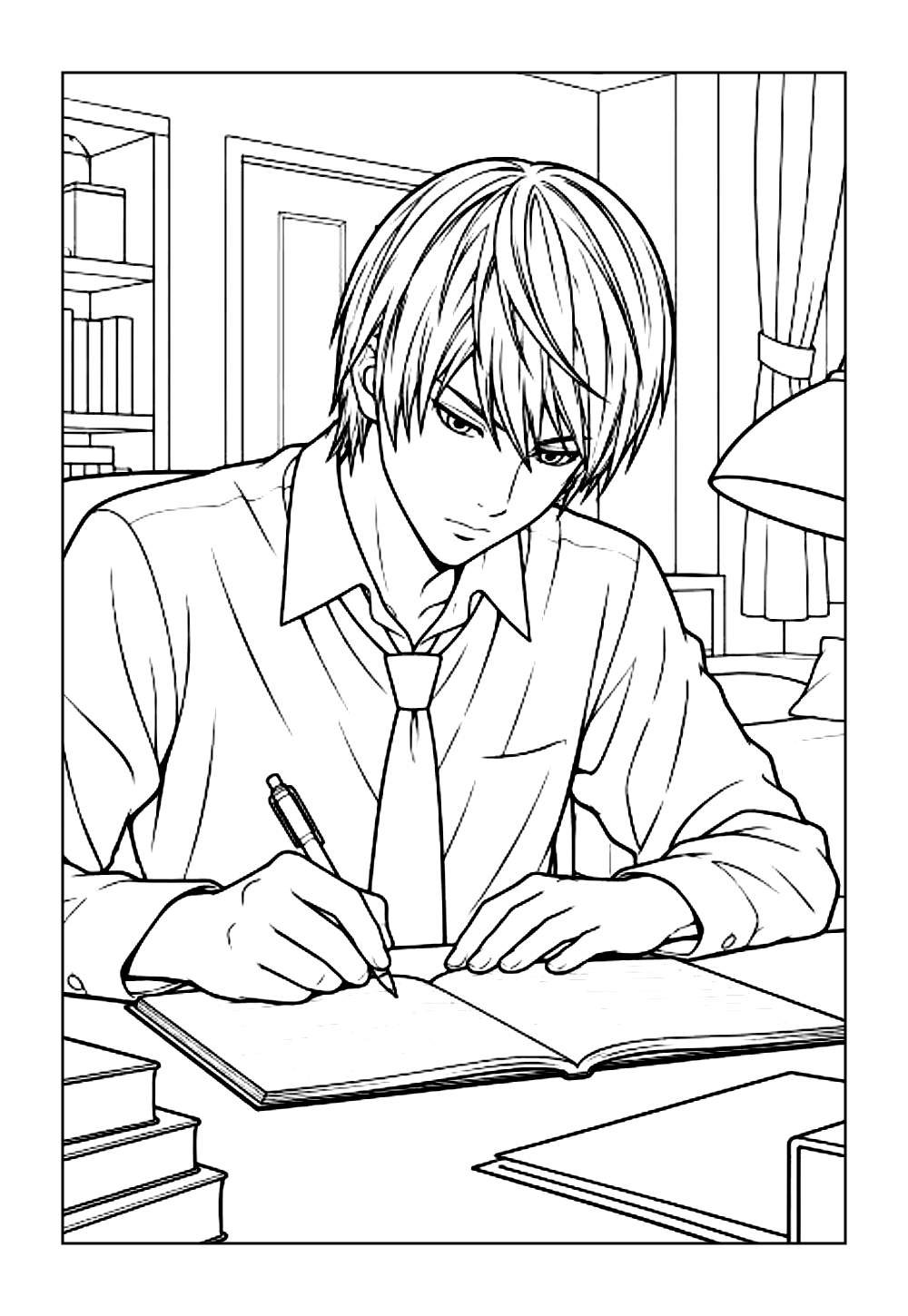 Desenhos de Light Yagami para colorir